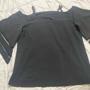 SHEIN Black Cold Shoulder Blouse